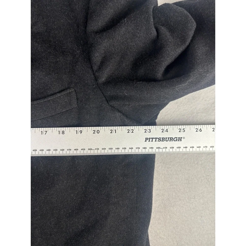Brooks Brothers Mens Black Wool Velvet Collar Chesterfield Overcoat Size 45R